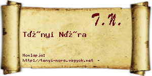 Tényi Nóra névjegykártya